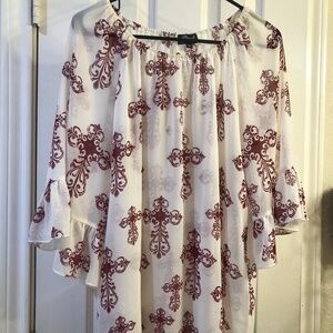 Women’s Sheer Blouse w/ Crosses